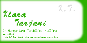 klara tarjani business card